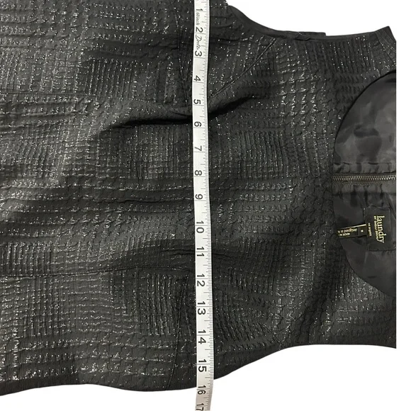 Laundry by Shelli Segal BlackTextured Sleeveless Shift /Mini Dress Size 8 - Picture 6 of 7
